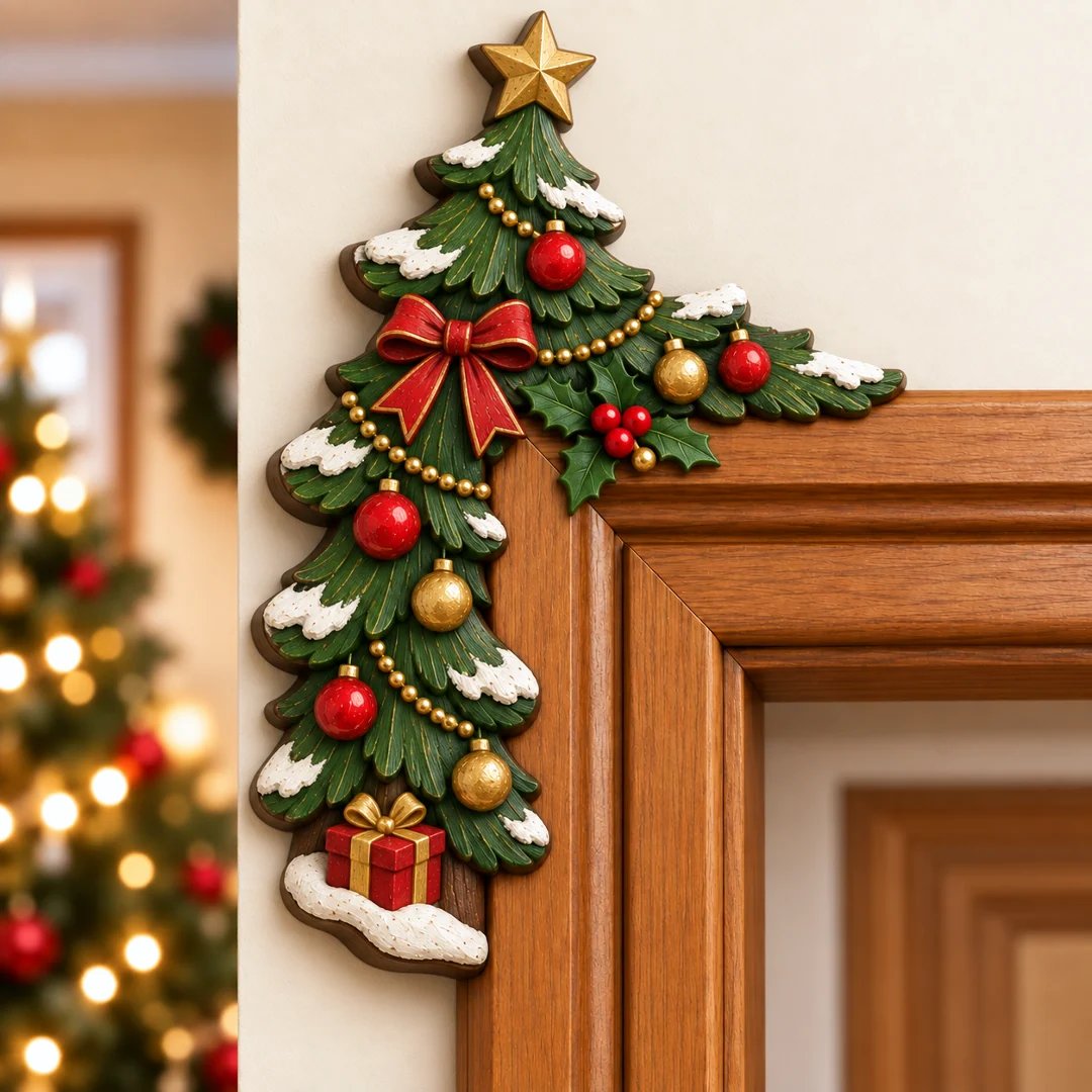💯Christmas Peekaboo Door Frame Corner Decor丨Size: 20 cm