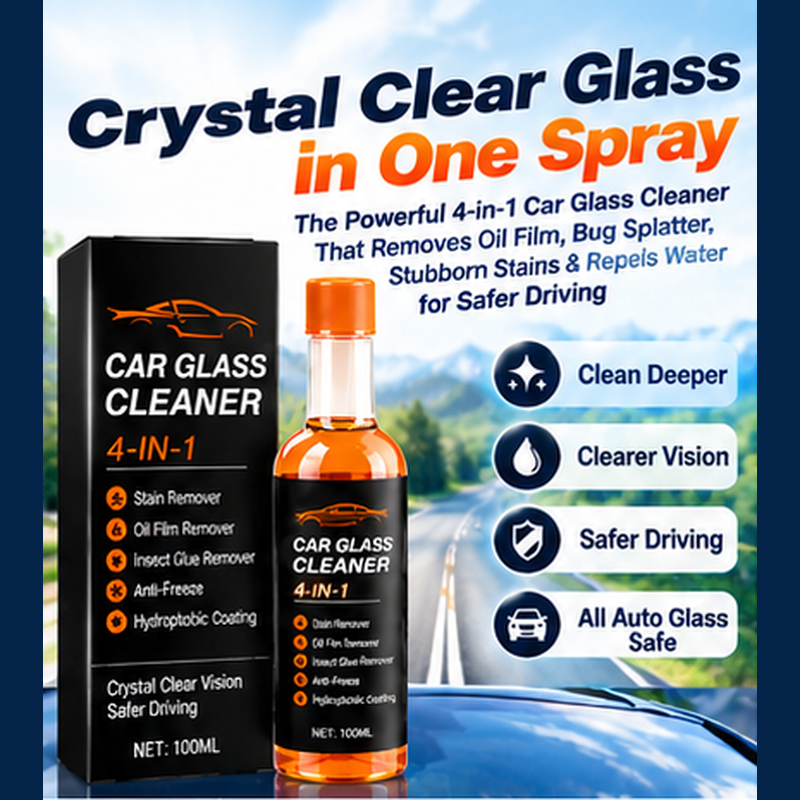 ✨ Powerful Car Glass Cleaner – Removes Oil Film, Stains & Insect Residue | Hydrophobic Windshield Cleaner for a Clearer View