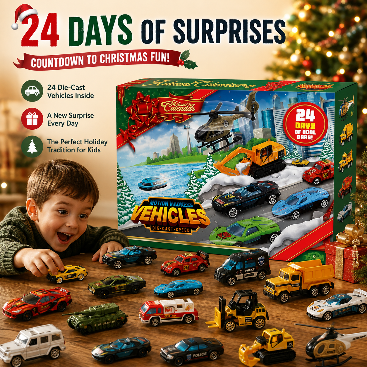 🔥Limited Time 50% OFF🔥 2026 Christmas Car Advent Calendar – 24 Surprises Before Christmas