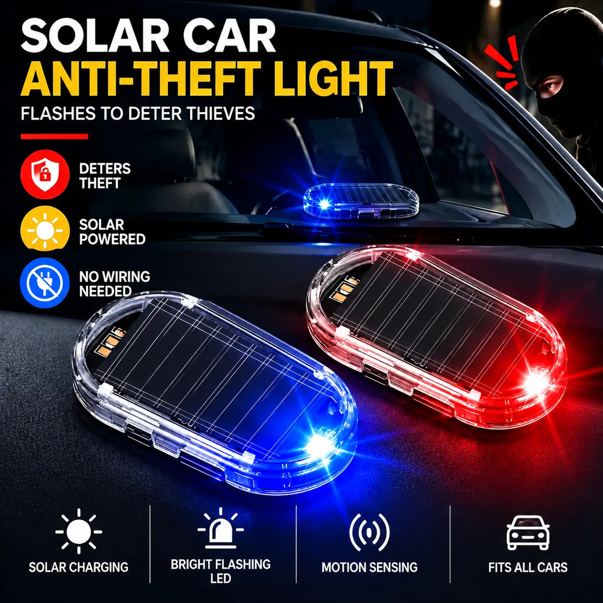 Deter Thieves Instantly! Solar Anti-Theft Dummy Alarm Light 🚨🚗
