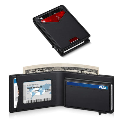 💳 POP-UP CARD WALLET | Slim RFID Blocking Wallet with Quick-Access Aluminum Card Holder & Money Clip