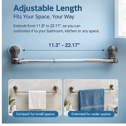 Adjustable Suction Cup Towel Bar
