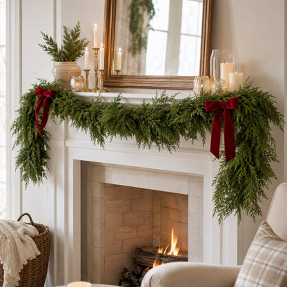 🏆2026 HOT SALE💥 Pre-lit Christmas Cedar Garland
