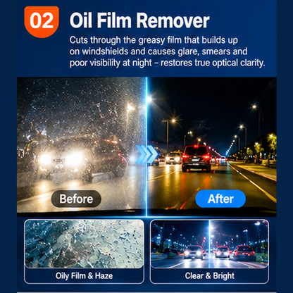 ✨ Powerful Car Glass Cleaner – Removes Oil Film, Stains & Insect Residue | Hydrophobic Windshield Cleaner for a Clearer View