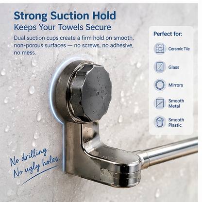 Adjustable Suction Cup Towel Bar