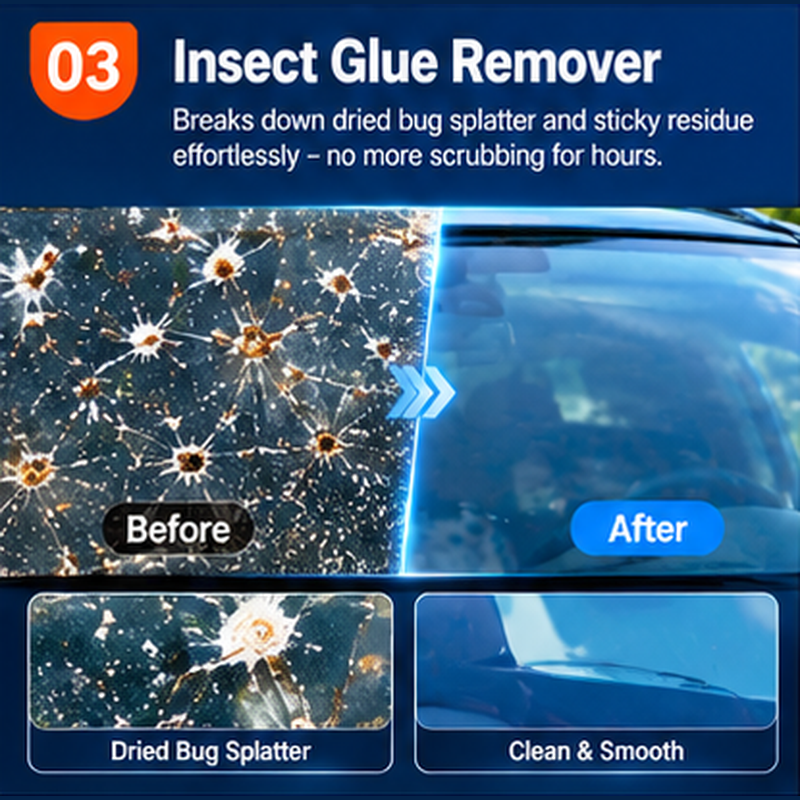✨ Powerful Car Glass Cleaner – Removes Oil Film, Stains & Insect Residue | Hydrophobic Windshield Cleaner for a Clearer View