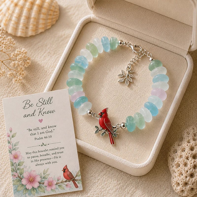 🌊 Sea Glass Blessing Bracelet