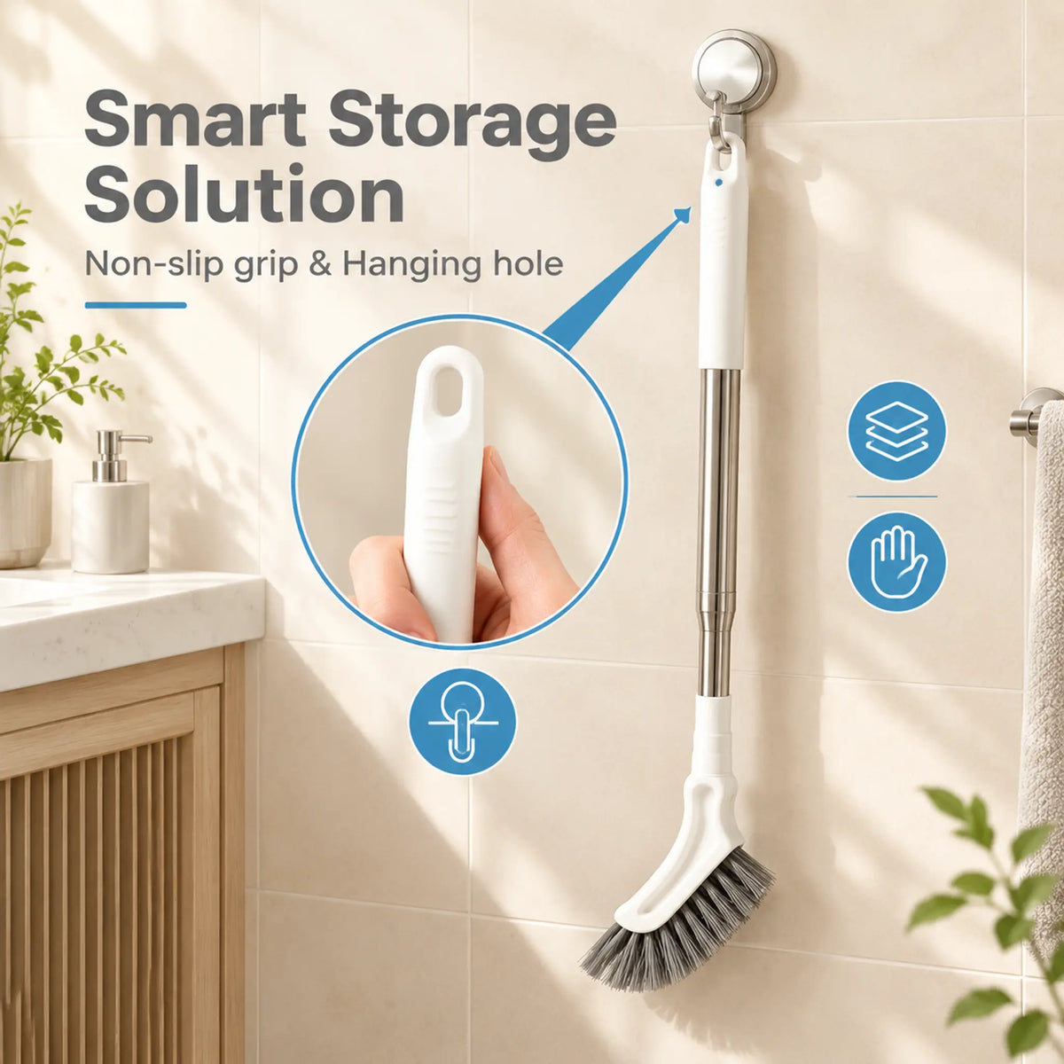 2-Pack Telescopic Crevice Cleaning Brush – Adjustable Stainless Steel Long Handle