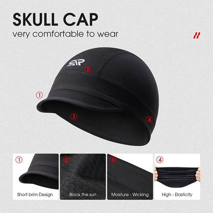 💯Quick-Dry Breathable Helmet Liner Sun Visor Skull Cycling Cap