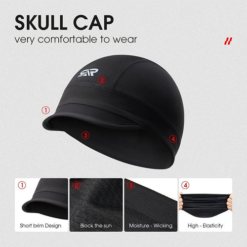 💯Quick-Dry Breathable Helmet Liner Sun Visor Skull Cycling Cap