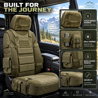 🔥 50% OFF – Rugged MOLLE Truck Seat Cover | Tactical Storage, Tough Seat Protection & All-Day Comfort 🚙