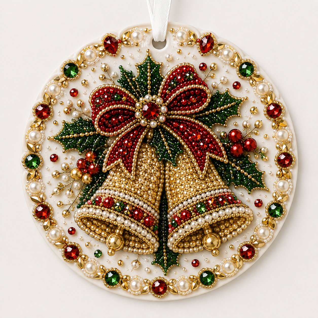 🌲✨ DIY Pearl & Gem Christmas Ornament Collection