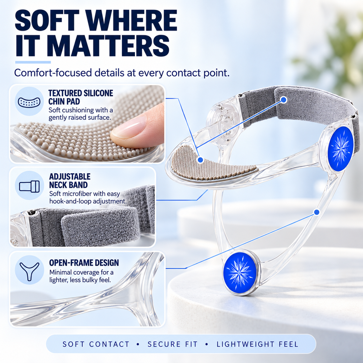 ✨Hands-Free Wearable Head Support – 360° Adjustable & Foldable