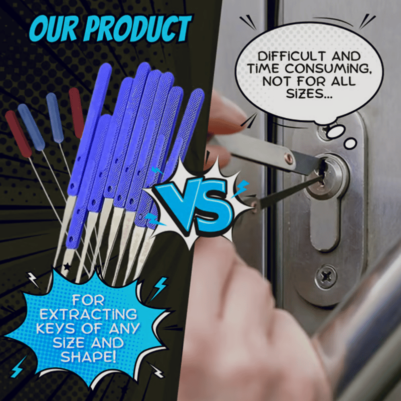💯 👍12 pc Broken Key Extractor and Removal Tool Set - Fix jammed locks and keyholes