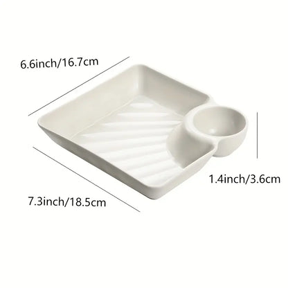 🍱✨ 4-Pack Divided Snack Plates – Non-Breakable Plates with Sauce Compartments for Snacks & Appetizers 🍗