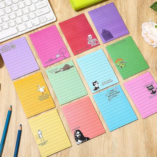 😏🎁 Sarcastic Office Sticky Notes - ✨ 12-Pack Funny Desk Memo Pads & Gift