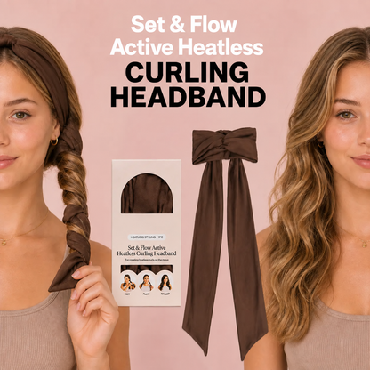 🍫✨ Chocolate Brown Heatless Curling Headband – Soft Waves & Curls Without Heat 💁‍♀️