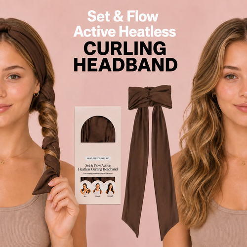 🍫✨ Chocolate Brown Heatless Curling Headband – Soft Waves & Curls Without Heat 💁‍♀️