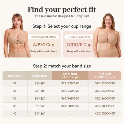 All-Day Non-Slip Front Closure Strapless Bra | Multi-Way Support