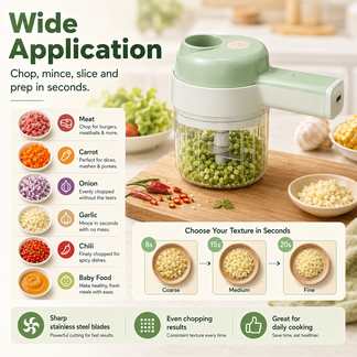 4-in-1 Handheld Electric Food Chopper