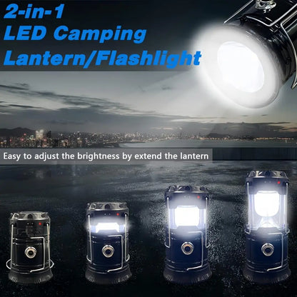 Collapsible Portable LED Camping Lantern – Solar & USB Rechargeable