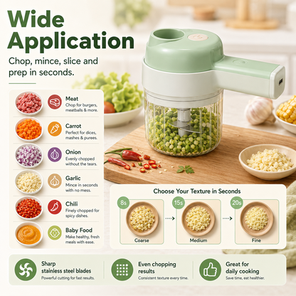 4-in-1 Handheld Electric Food Chopper