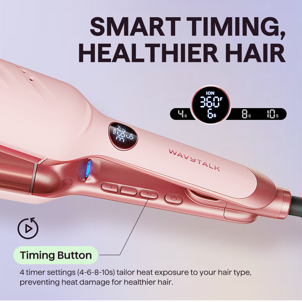 Negative Ion Curling Iron (32mm): Deep-U "Big Egg Roll" / W-Wave Curler with Audible Timer