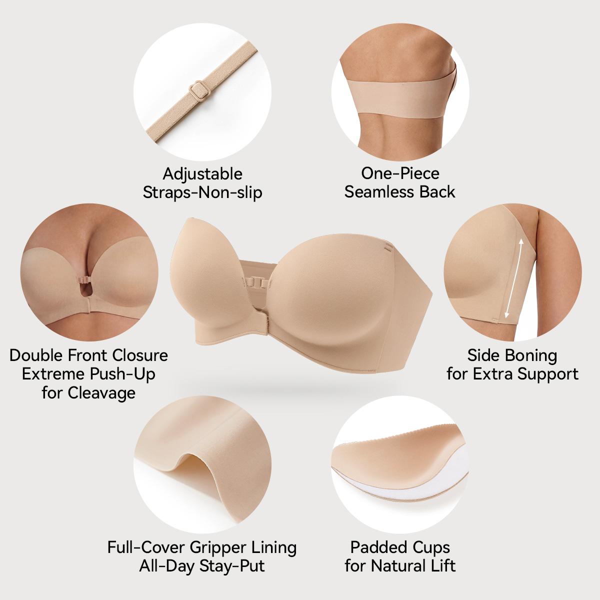 All-Day Non-Slip Front Closure Strapless Bra | Multi-Way Support