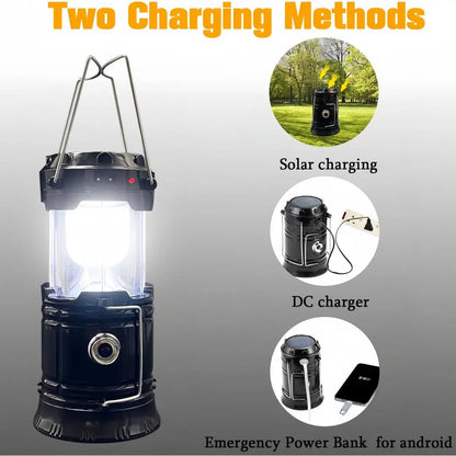 Collapsible Portable LED Camping Lantern – Solar & USB Rechargeable