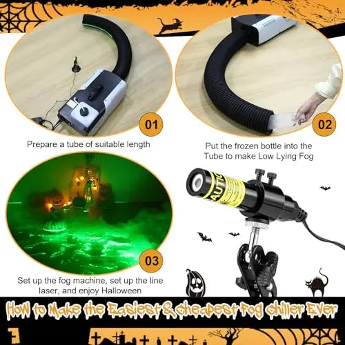 Halloween Laser Swamp Light Works with Low Lying Fog Machine, IP67 Waterproof 360-Degree Adjustable