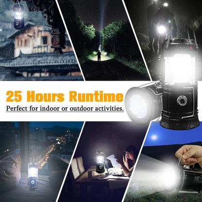 Collapsible Portable LED Camping Lantern – Solar & USB Rechargeable