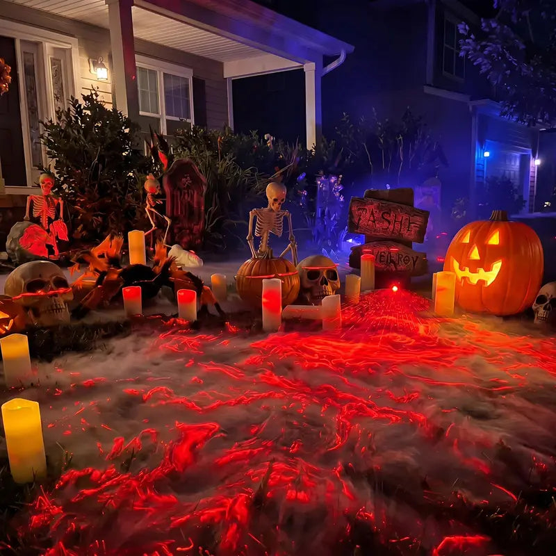 Halloween Laser Swamp Light Works with Low Lying Fog Machine, IP67 Waterproof 360-Degree Adjustable