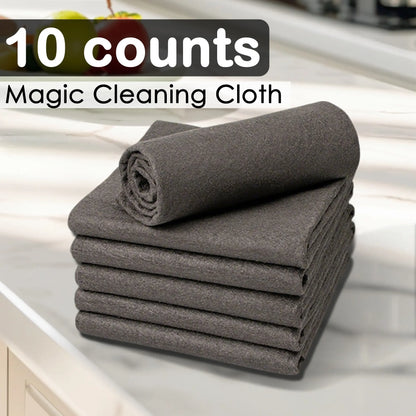 10-Pack Thickened Magic Cleaning Cloths – Reusable; Suitable for Glass, Kitchens, and Car Windows