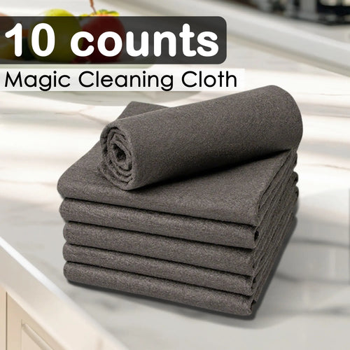 10-Pack Thickened Magic Cleaning Cloths – Reusable; Suitable for Glass, Kitchens, and Car Windows