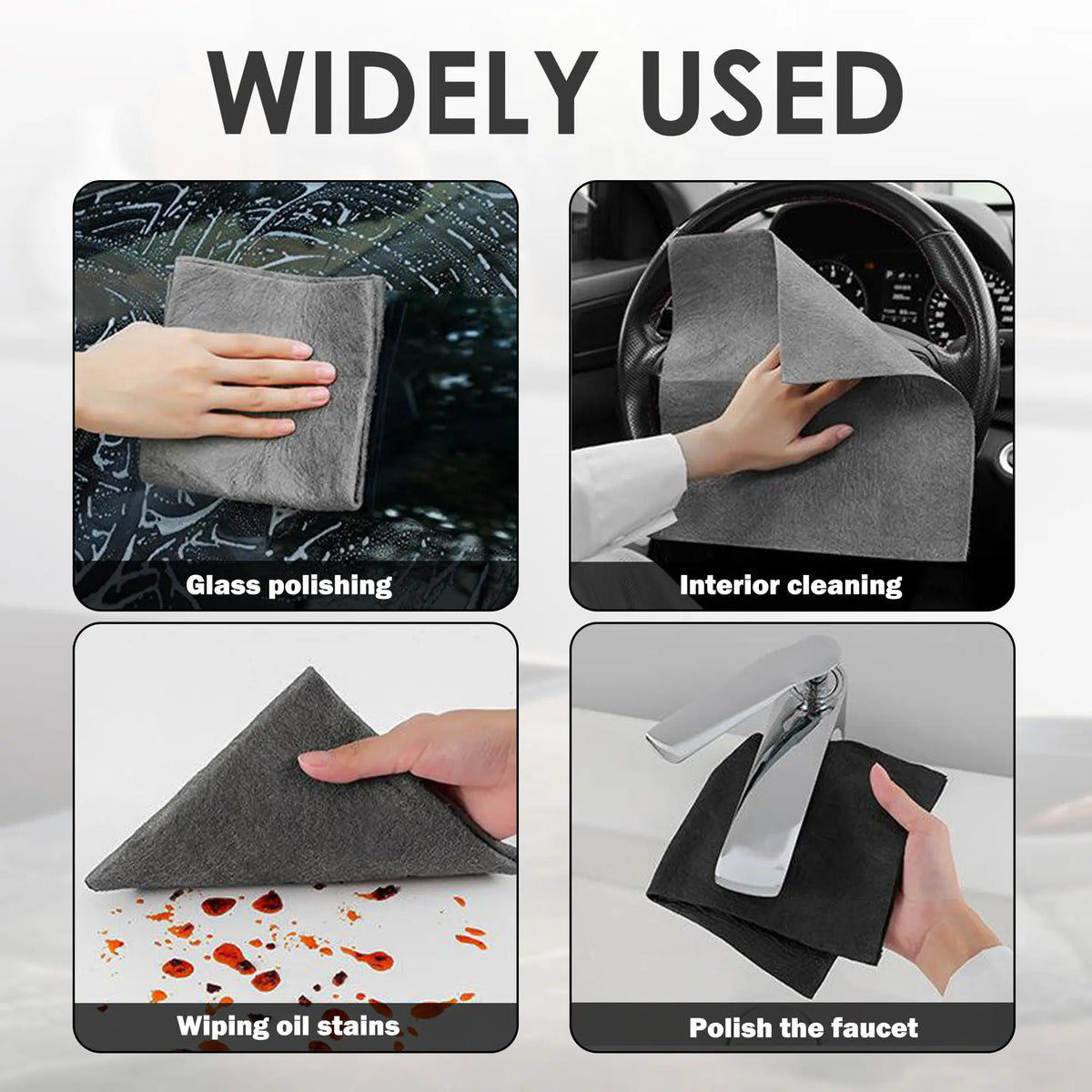 10-Pack Thickened Magic Cleaning Cloths – Reusable; Suitable for Glass, Kitchens, and Car Windows