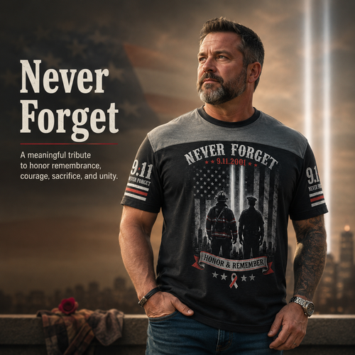 🕊️ 9/11 Memorial Tribute T-Shirt – Twin Towers, Eagle and American Flag Design 🇺🇸 🦅