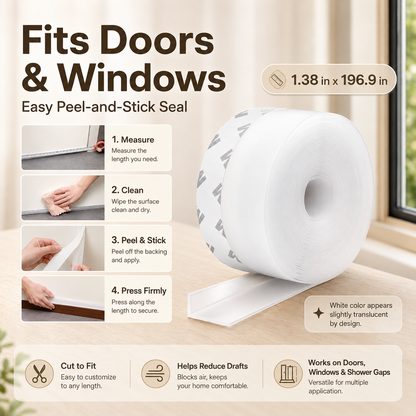Door Weather Stripping Seal – Self-Adhesive Draft Stopper for Doors & Windows