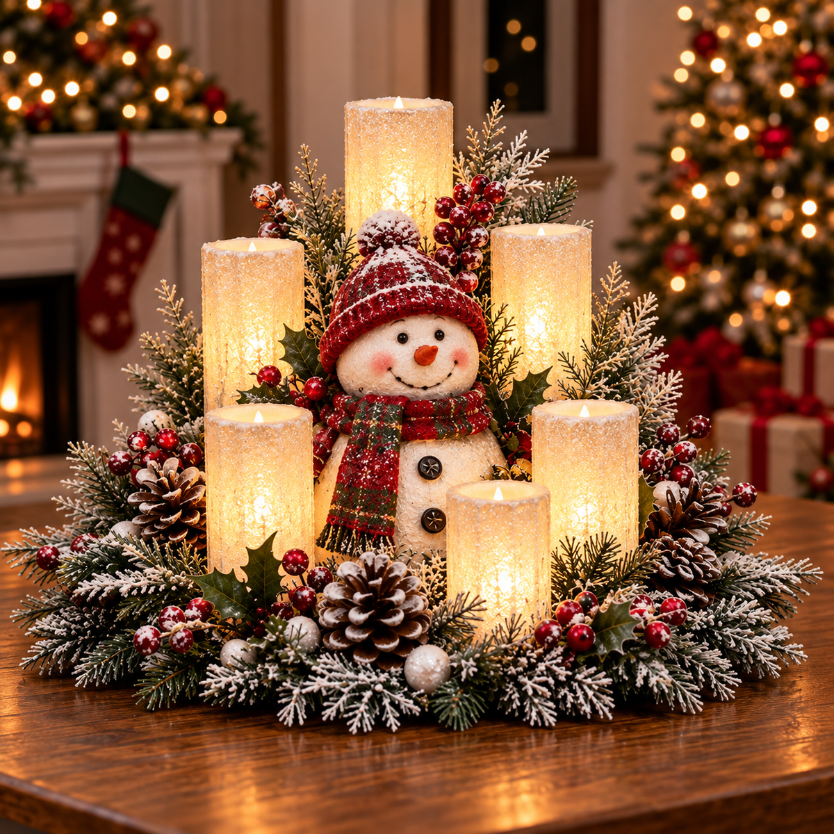 🎅🎄 Christmas Santa Table Centerpiece – Festive Winter Holiday Decor！！！✨