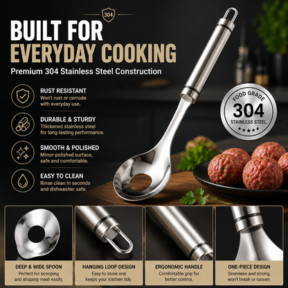 2PCS-Stainless Steel Meatball Maker Spoon – Make Perfect Meatballs Without Messy Hands