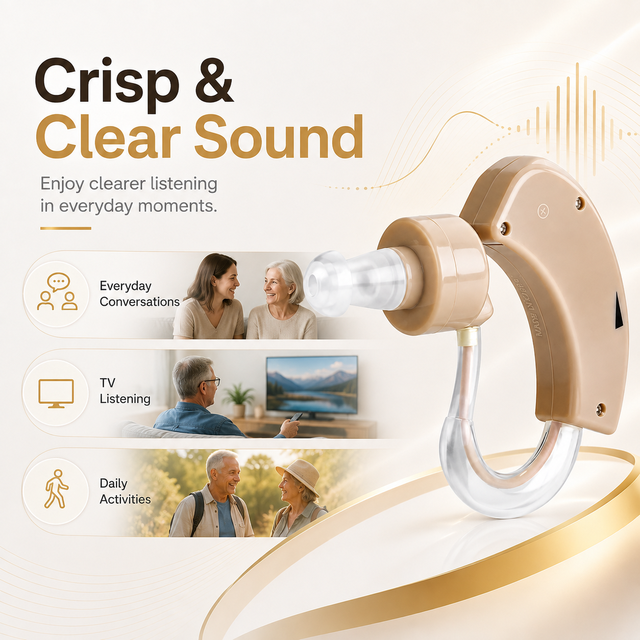 Earsight enhancement devices suitable for middle-aged and elderly people
