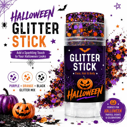 🎃 Halloween Glitter Stick – Sparkle Makeup for Face, Hair & Body | Easy Glitter Glow for Parties & Festivals