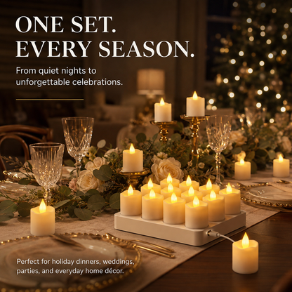 🕯️ Rechargeable Flameless LED Candles with Remote & Timer – Cozy Flickering Glow for Home & Holiday Decor