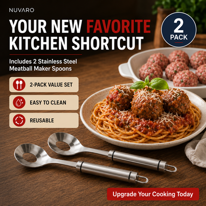 2PCS-Stainless Steel Meatball Maker Spoon – Make Perfect Meatballs Without Messy Hands