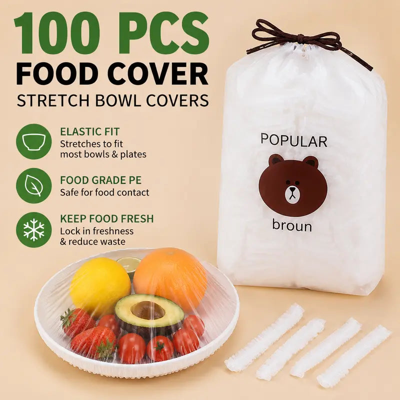 🔥LAST DAY 49% OFF🔥🍽️ Elastic Stretch Bowl Covers 🔁Disposable Microwave Safe Food Storage Covers