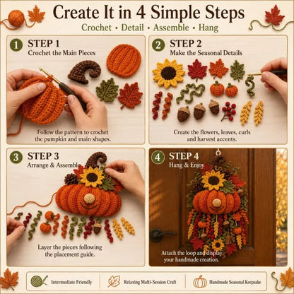 🧶 DIY Seasonal 3D Crochet Door Hanger Kit Collection — Create A Handmade Welcome For Every Season 💕