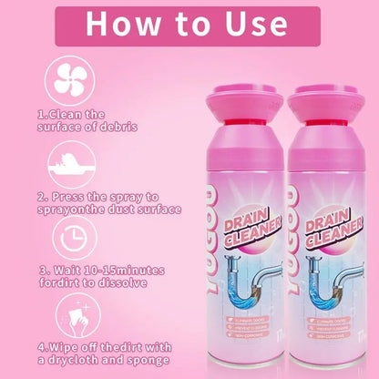 Household Safe Foam Mousse Drain Cleaner - Clog Remover, Deodorizer for Kitchen Drains and Sinks