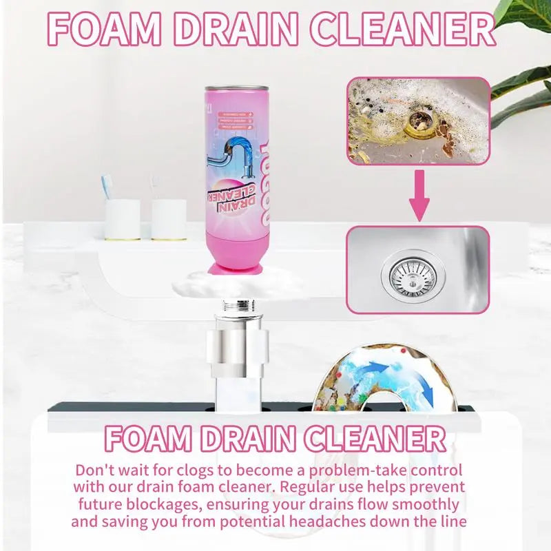 Household Safe Foam Mousse Drain Cleaner - Clog Remover, Deodorizer for Kitchen Drains and Sinks