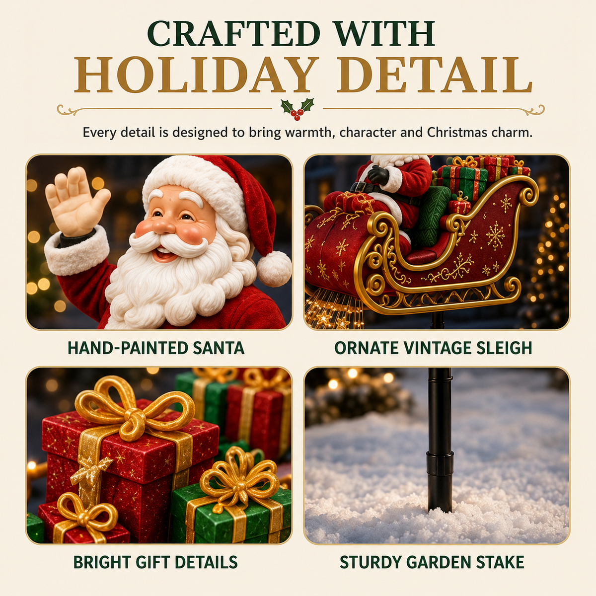 🎅✨ 2026 New Santa's Flying Sleigh Gift Cascade – Solar Christmas Garden Light