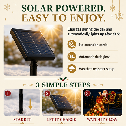 🎅✨ 2026 New Santa's Flying Sleigh Gift Cascade – Solar Christmas Garden Light