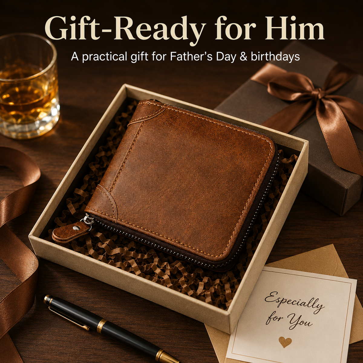 Compact wallet held in hand